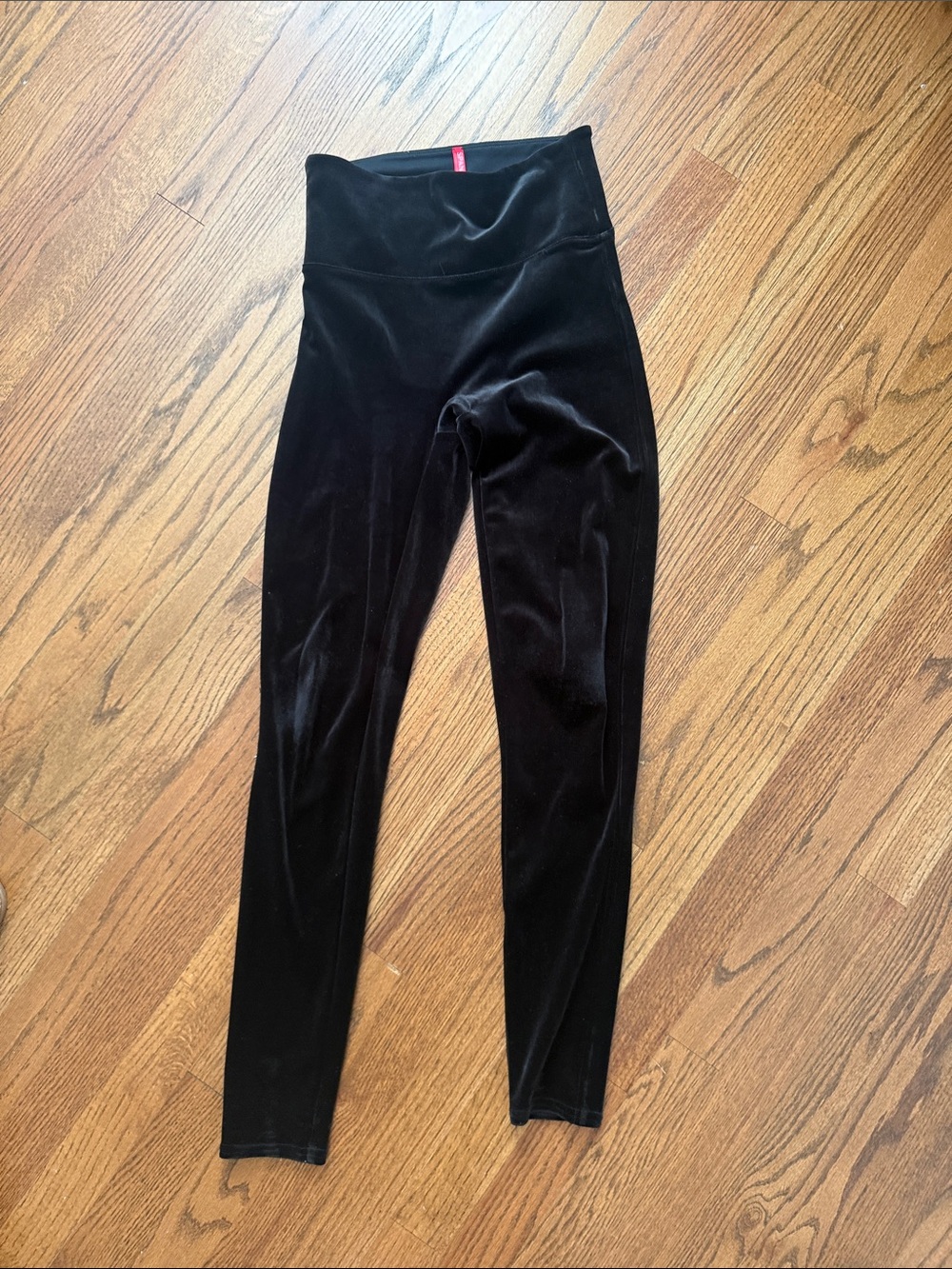 SPANX Black Velvet High-Waist Leggings